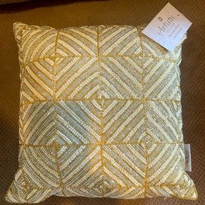 Artistic Accents Off White Beaded Decorative Pillow